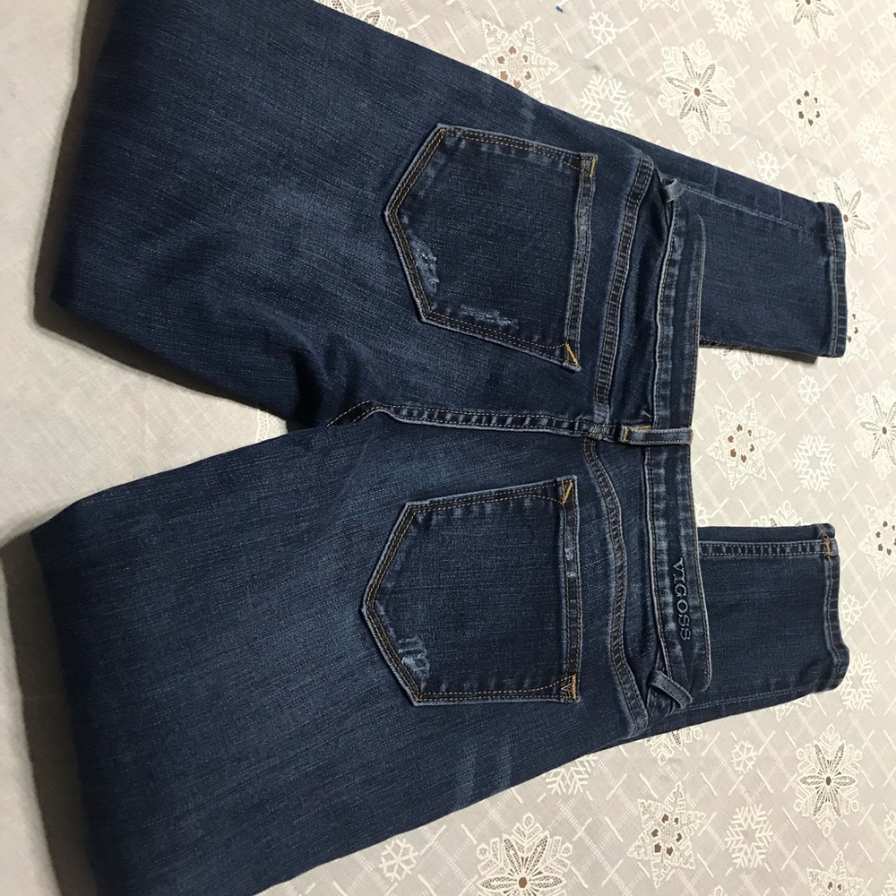 Jagger Skinny Distress Dark Wash Size 26 x 29 EUC‎